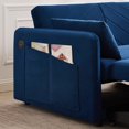thumbnail image 4 of KINFFICT Pull Out Sofa Bed, 2 Seat Sleeper Sofa with Pull Out Couch, Upholstered Velvet Loveseat Sleeper with Adjustable Back, for Living Room, Blue, 4 of 8