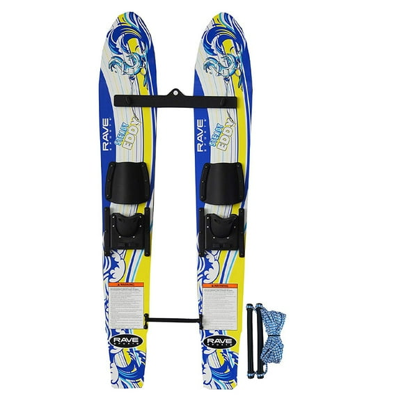 RAVE Sports Steady Eddy Kids Trainer Combo Water Skis, 46-inch, Yellow and Blue