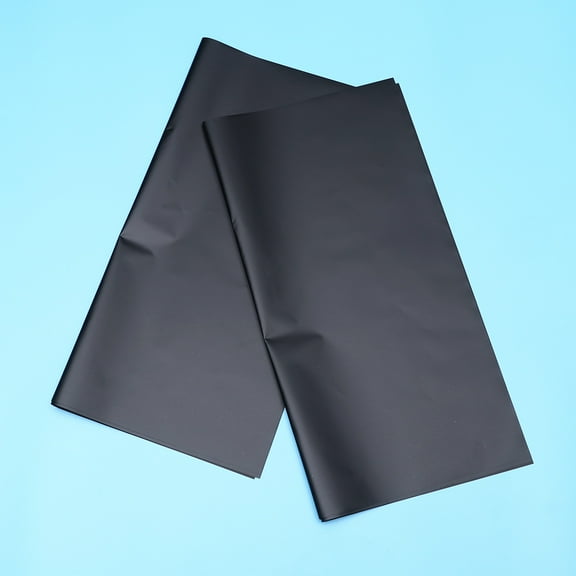 WHAMVOX 1 Pack Flower Wrapping Paper Translucent Wrapper Waterproof Solid Color Packaging Paper for Bouquet Gift (Black, 20 Sheets in 1 Pack )