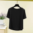 thumbnail image 5 of Sexlip Womens Short Sleeve Crew Neck T Shirt Twist Hem Design Lightweight Fabric Casual Silhouette for Daily Errands Black L, 5 of 6