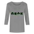 thumbnail image 4 of St. Patrick's Day Shirt for Women Four Green Clovers Graphic T-Shirt 3/4 Sleeve Crewneck Casual Loose Fit Festival Apparel Gift, 4 of 4