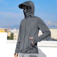thumbnail image 2 of SHTXOZHI Sweat à Capuche Léger Protection Solaire pour Hommes Performance Manches Longues pour Randonnée Course, 2 of 7
