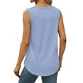 thumbnail image 6 of absuyy Womens Tank Tops Loose Fit Summer Crewneck Casual Cotton Sleeveless Shirts Light Blue Size M, 6 of 7