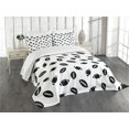 thumbnail image 3 of Ambesonne American Football Quilted Bedspread Set 3 Pcs, Black Balls, King Size, Black White, 3 of 5