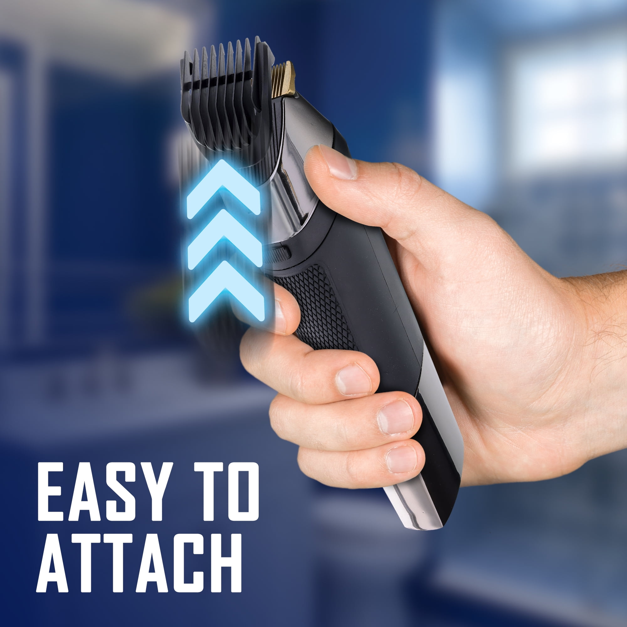 Barbasol Rechargeable Hair, Beard & Body Trimmer for Men, Ceramic Blades, Turbo Power, LCD Display, Cordless Grooming Kit with 4 Comb Guards