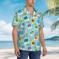 thumbnail image 2 of Lsque World Travel1 pattern Hawaiian Shirt for Men, Unisex Summer Beach Casual Short Sleeve Button Down Shirts-Large, 2 of 9