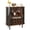 Black, variant on Modern 28 Inch Fluted Wine Bar Cabinet with 8-Grid Wine Rack, Adjustable Shelves, Glass Holders, Tambour Doors, Hidden Storage, Liquor Coffee Station