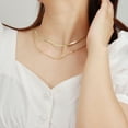thumbnail image 3 of EIMELI Gold Snake Chain Necklace Layered Paperclip Link Choker Dainty TrendyJewelry for Women, 3 of 6