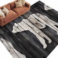thumbnail image 2 of 8x10 Washable Area Rug, Retro Aesthetic Non-Slip Extra Large Rectangle Rug for Living Room Bedroom, Brown Bear Silhouette in Modern Art Indoor Floor Mat for Home Decor, 2 of 9