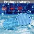 thumbnail image 4 of 4 PCS Car Cup Holder Coaster, 2.75In PVC Anti Slip Cup Holder Insert Coaster, Honeycomb Waterproof Fixed Tea Coaster, Universal for Vehicle Interior Cup Mats (Blue), 4 of 5