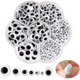 thumbnail image 1 of 500 piezas de pegatinas de ojos de plástico móviles, ojos móviles de 4mm -12mm para bricolaje, 1 of 5