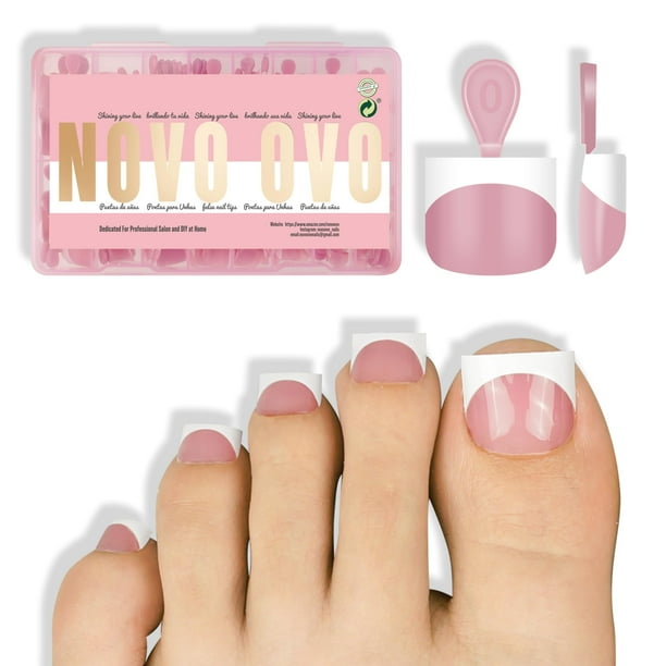 Puntas para uñas de los pies NOVO OVO, punta francesa, extra corta, blanca, x224