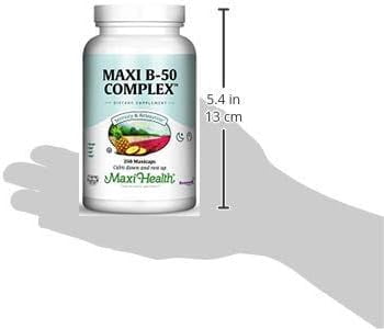Maxi-Health Vitamin B-50 Complex - with Inositol & Biotin - Stress Formula - 250 Capsules - Kosher
