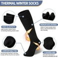 thumbnail image 5 of Women's Knee High Wool Socks Winter Thick Thermal Soft Comfy Over Knee Long High Socks 2 Pairs, 5 of 7