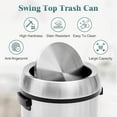 thumbnail image 4 of Basics Round Stainless Steel Trash Can with Swing lid, Large Kitchen Round Can - 65 Litre/ 17.2 Gallon, Silver, Black,White, 4 of 8