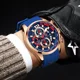 thumbnail image 3 of Reloj deportivo de cuarzo Mini Focus para hombre, correa azul/dorada, 3 of 8