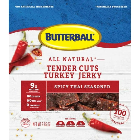 Butterball All Natural Tender Cuts Spicy Thai Turkey Jerky (Best Price On Butterball Turkey)