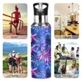 thumbnail image 7 of Yayeee 20oz Insulated Water Bottle Double Wall Stainless Steel with Flip Straw Lid, Neon Pink Starfish, 7 of 7