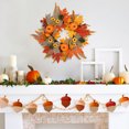 thumbnail image 4 of Lyacmy 18 Inch Pumpkin Fall Wreaths for Front Door Fall Decorations for Home,Orange Fall Front Door Wreath with Maple Leaves for Fall Decor Outdoor Indoor Thanksgiving, 4 of 8