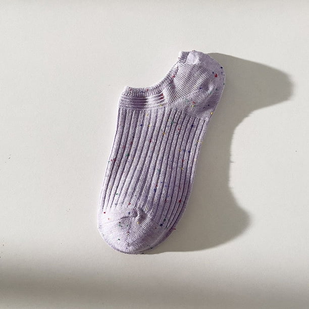 Zhuge 10 pares de calcetines invisibles para mujer, antideslizantes, de corte bajo, con forro invisible para uso informal y formal, suaves y elásticos, color morado