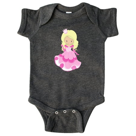 

Inktastic Cute Princess Blonde Hair Pink Dress Gift Baby Girl Bodysuit