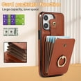 thumbnail image 2 of Case For IPhone 16 Pro Max/16 Pro/16 Plus/16, Shockproof Crossbody Phone Cover, RFID Blocking Card Holder Dropproof Shell, Metal Stand Leather Cover, 2 of 8