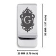 thumbnail image 2 of Stainless Steel Alphabet Letter G initial Classic Slim Money Clip Credit Card Holder, 2 of 2