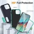 thumbnail image 3 of JTCASES Compatible with iPhone 14 Pro Max Case Heavy Duty Protective Rugged Phone Case, Full Body Anti-dust Shockproof Drop Proof Armor Durable Cover Case for iPhone 14 Pro Max 6.7 inch,Deepblue/Mint, 3 of 9