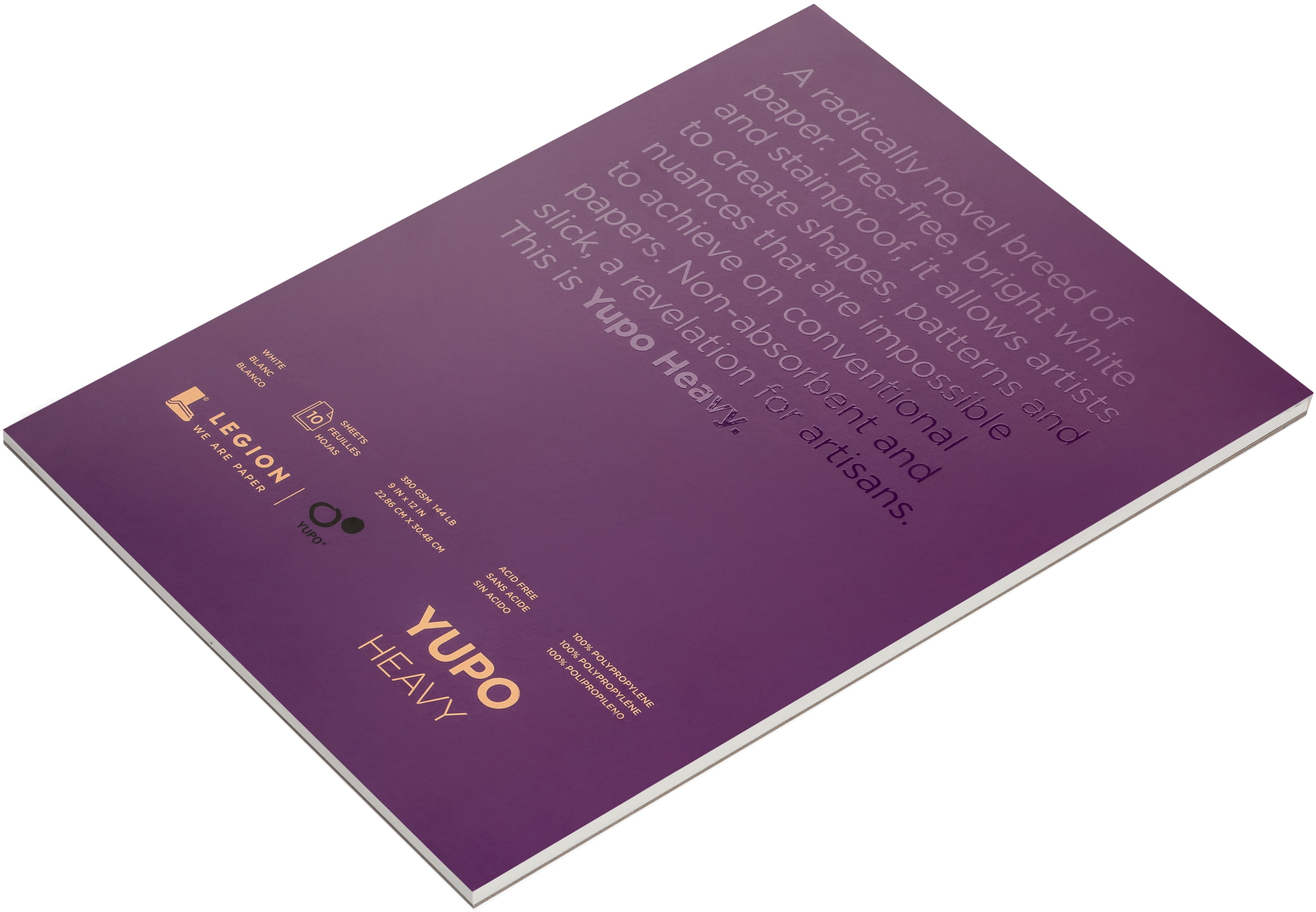 Legion Paper Yupo Heavy Watercolor Pad, 10 Sheets, 9in x 12in