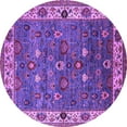 thumbnail image 1 of Ahgly Company Indoor Round Oriental Purple Industrial Area Rugs, 5' Round, 1 of 4
