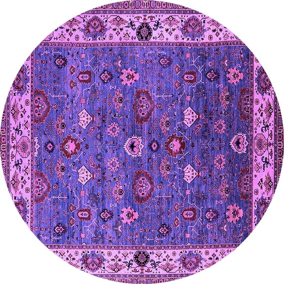 Ahgly Company Indoor Round Oriental Purple Industrial Area Rugs, 5' Round