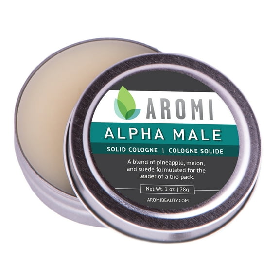 Aromi Alpha Male Solid Cologne, Fresh, Fruity Fragrance, Pineapple, Suede, and Lavender, 1 Ounce, Wax-Based Scent