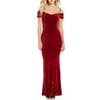 Laundry by Shelli Segal Off-the-Shoulder Velvet Sheath Gown, Red, 8