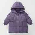 thumbnail image 5 of ATOGUTA Girls Puffer Coat Long Quilted Puffer Jacket Warm Hooded Parka Snow Coats Size 3T-13 Purple, 5 of 6