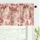 thumbnail image 1 of Cortina DriftAway Toile, mezcla de lino, con cenefa, 132 x 46 cm, color rojo, 1 of 9
