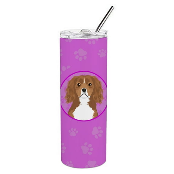 Carolines Treasures WDK1343TBL20 Cavalier King Charles Spaniel Ruby Stainless Steel 20 oz Skinny Tumbler Pink 20 oz