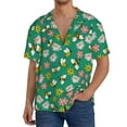 thumbnail image 3 of Easygdp Flying Bees Men's Casual Short-sleeved Shirt with Pocket and Button Suitable for Beach Vacation Leisure - XX-Large, 3 of 7