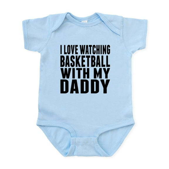 CafePress - I Love Watching Basketball With My Daddy Body Suit - Baby Light Bodysuit, Size Newborn - 24 Months