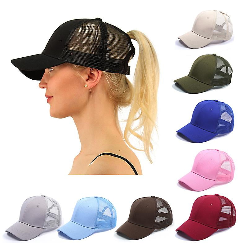 Tuopuda Casquette De Baseball Femme Chapeau De Queue De Cheval Réglable Demi-Maille Casquettes