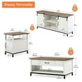thumbnail image 3 of Wampat Adjustable Shelves Television Stand with 3 Drawers, Mdf board, White/Oak (Set of 3), 3 of 12