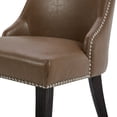 thumbnail image 4 of CHITA Upholstered Dining Chairs Set of 2 Kitchen Chairs, Full Back&Wood Legs, Faux Leather in Saddle Brown, 4 of 7