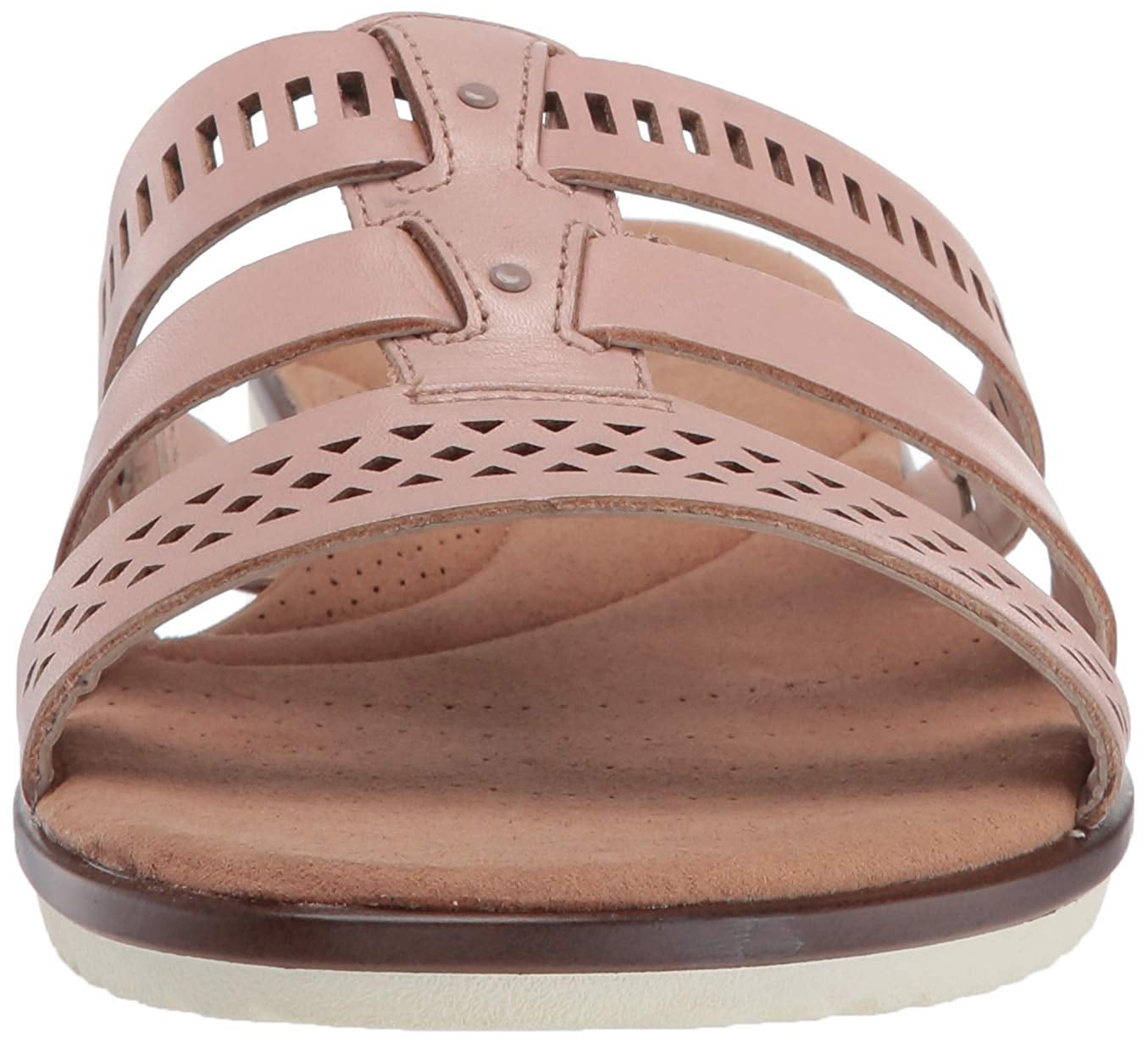 leather clarks ladies slippers