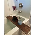 thumbnail image 3 of Stumps Custom Wood Handcrafted Solid Walnut Bathtub Tray - Luxurious Bath Accessory for Relaxation and Self-Care 28 Inches Length x 6-9 Inches Width Tablet Slot, 3 of 5