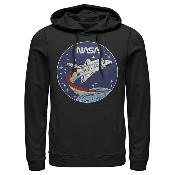 Men's NASA Space Rocket  Pull Over Hoodie Black Medium
