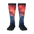 thumbnail image 1 of JUNZAN Cosmic Paint Swirl Pattern Fun Novelty Knee Warmer High Socks, 1 of 6