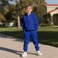 thumbnail image 6 of Mercatoo Boys Sweatsuit Set 2 Piece Quarter Zipper Hoodies Pullover Sweatshirts Athletic Joggers Teen 𝐓racksuit Pants Sets, 6 of 9