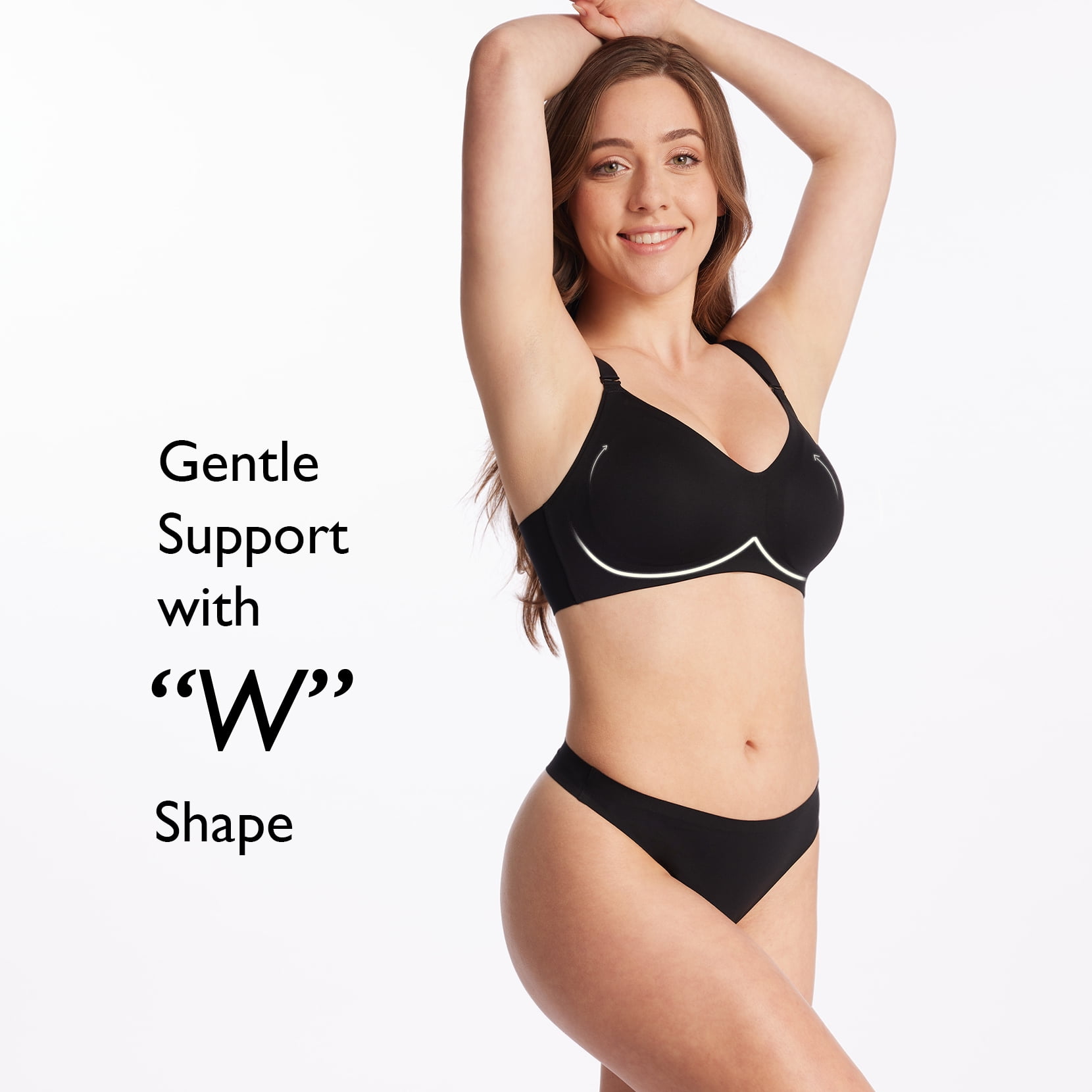  COMFELIE Wireless Bra for Women Seamless Support Bralette,  Comfort Lightly Lined Born for Her Ultra-Fit T-Shirt Bra EB061 Almond :  Clothing, Shoes & Jewelry