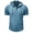 A282-Blue, variant on Kalauyu Mens Hooded Henley Short Sleeve Cotton Blend Pullover Shirts Drawstring Hood with Button Up Casual Solid Color Summer Workout Tees