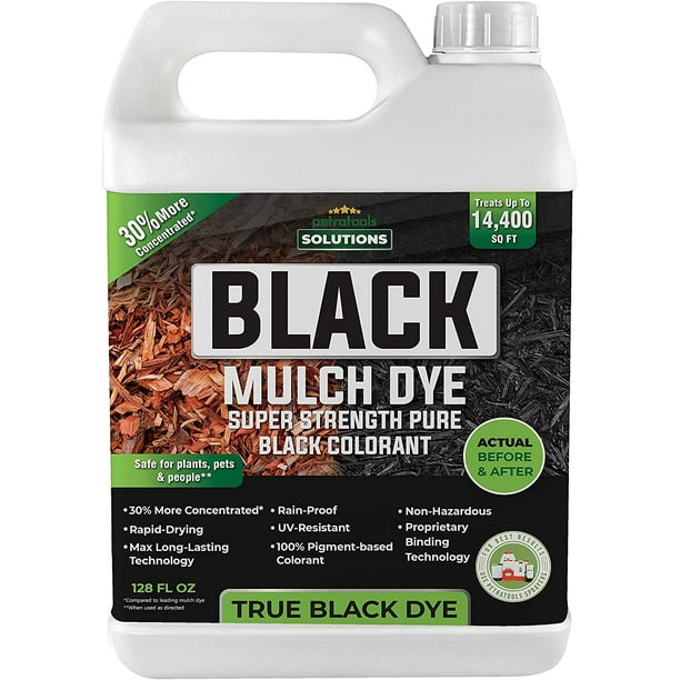 PetraTools Black Mulch Dye, 14,400 Sq Ft Coverage 1 Gallon