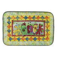 Caroline's Treasures Tappetino Asciuga Piatti Autunnale Con Schnauzer - 35,6 X 53,3 Cm, In Poliestere Assorbente Con Inserto In Schiuma, Decorativo Per Cucina